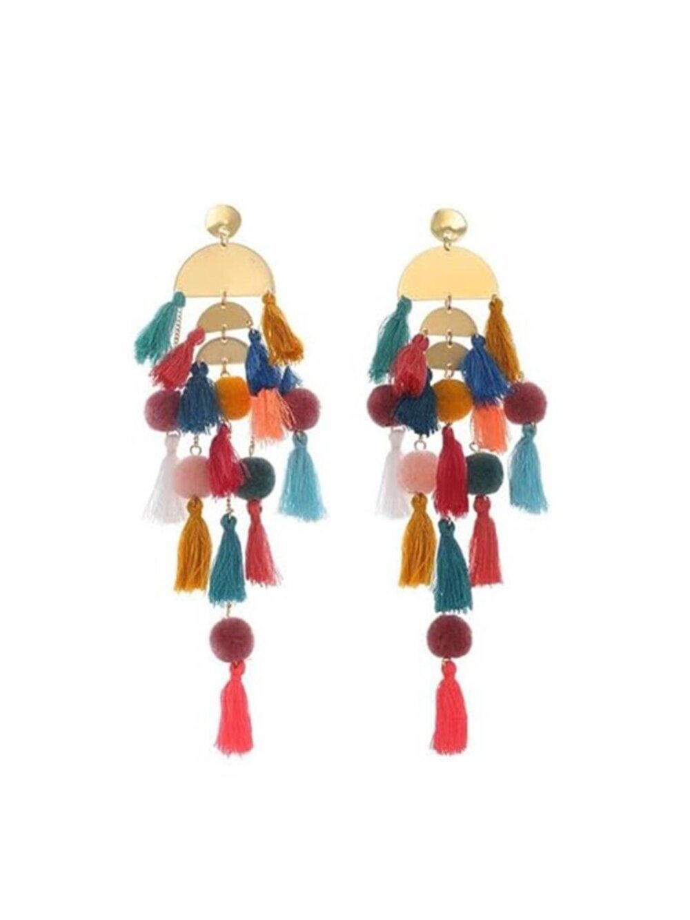 Boho Long Tassel Dangle Statement Earrings